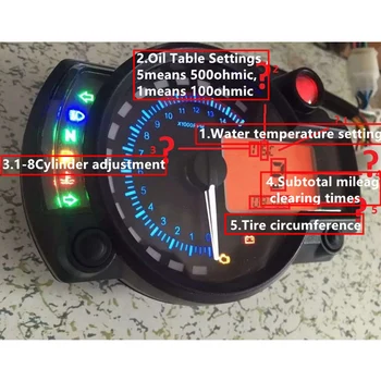 Nastavljiv LCD-Digitalni Univerzalni merilnik vrtljajev 2 Barva Ozadja motorno kolo merilnik Hitrosti, Števec kilometrov MAX 299KM/H