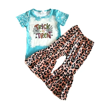 Malčka dekle moda poletno obleko dekle leopard hlače in majico 2 kosov komplet dojencek dekliška srčkan obleko