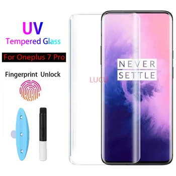 2020 3D UV-Nano Tekoče Kaljeno Steklo za Oneplus 1+ 7 Pro Full Lepilo Kritje Screen Protector za En Plus 7Pro Zaščitno folijo