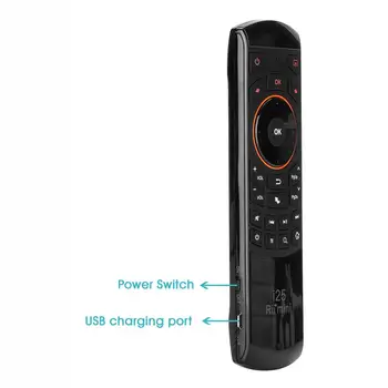 (Francoski Azerty) Rii Mini i25 2,4 GHz Fly Mouse Daljinski upravljalnik z mini Tipkovnica za Smart TV Android TV Box IPTV RAČUNALNIKOM HTPC