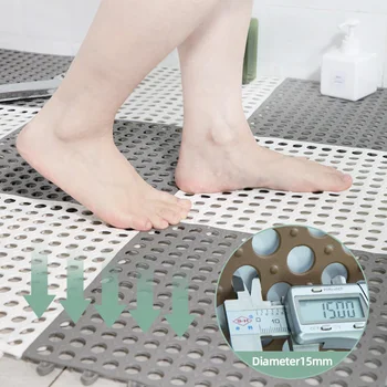 DIY kopalnica mat preprogo Zbadanje Noge, Kopel Mat Nepremočljiva Splice Barva Plastično Preprogo Non-slip Votlih Očesa Možganov Doma Dekoracijo