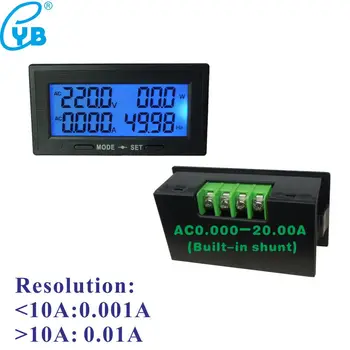YB5140DM-Z Napetost Zgornje in spodnje Mejne Izhod za Alarm AC Digitalni Voltmeter Ampermeter Moči Meter Amp Hz 20A 100A 200A Split CT