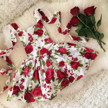 Srčkan Cvetlični Malčka, Otroci, Dekleta, Čipke Cvet Obleka za Poletje Sundress priložnostne Plaži Cvetlični Obleke