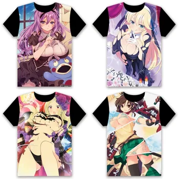 Modni T-shirt Anime Senran Kagura Shinovi Primerjavi Kayano Ai Cosplay Kratkimi Rokavi, Unisex Priložnostne Black Tee Poletje Smešno Majico