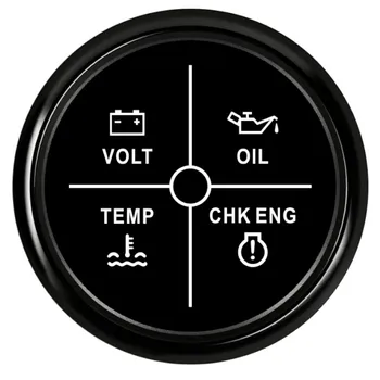 52 mm Univerzalni 4 LED Alarm Merilnik Volt/Olje/Water Temp/Check Engine 4 LED Indikator Alarma Primerni Za Samodejno tovornjak Čoln morskih Yatch