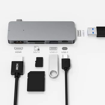 Tip c laptop zvezdišče usb razdelilnik macbook pro z HDMI USB 3.0 sd micor sd macbook air