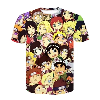 2020 Nova moška T-shirt 3D, Anime Naruto T-shirt za Moške, Ženske, Otroke je Kratek Rokav Kul Tee Moda Priložnostne Poletje Fantje Dekleta K