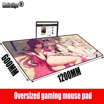 MRG Anime Seksi Dekle Rit Velika Zaklepanje Rob Hitrost Igralec Gaming Mouse Pad Mehko CSGO Dota Laptop Notebook Mat Meri Polni Velikosti