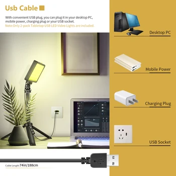 ONSEKO Desktop USB LED Video Luč, 4-Barvni Filtri,Stojala, 66 LED za Igre v Živo Pretakanje/YouTube Namizni Osvetlitev z Bliskavico