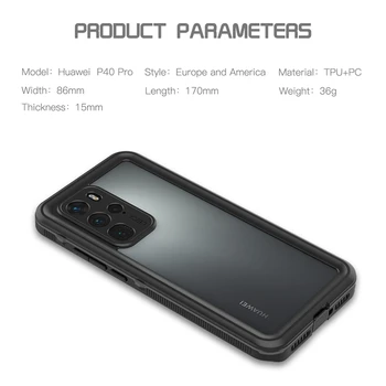 Oklep za Zaščito Primeru Telefon za Huawei P40 P30 P20 Lite 2020 Mate 30 20 Pro 5G 360 Celotno Telo, Shockproof Neprepusten za Zadnji Pokrovček