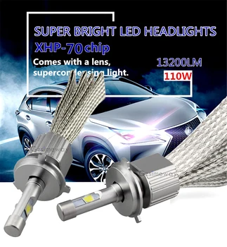 Avto xhp70 LED HB3 9005 Smerniki Kit 6000K 55W 6600LM super LED H11 H4 H7 H8 H9 HB4 HIR2 9004 H13 D2S avto styling za meglo 12V