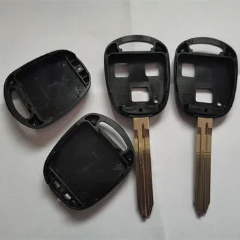 DAKATU LOGOTIP Zamenjava Black Daljinski Ključ Primeru Lupini Kritje za Toyota Camry Corolla Rav4 Prado 2 /3 Gumb z Nerezane TOY43 Rezilo