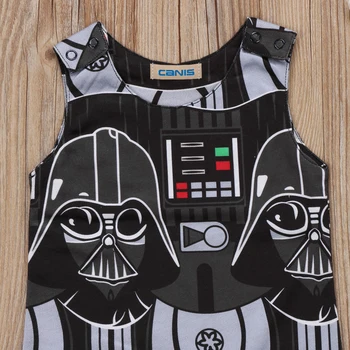 Nov Svež Malčka, Otrok, Dojenček Boys Darth Vader brez Rokavov Romper Jumpsuit Obleke Obleke 0-24M