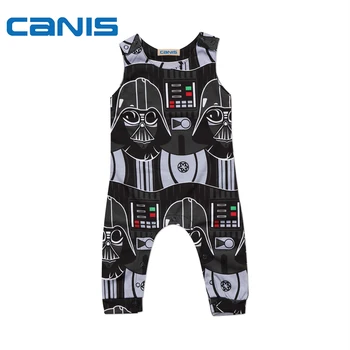 Nov Svež Malčka, Otrok, Dojenček Boys Darth Vader brez Rokavov Romper Jumpsuit Obleke Obleke 0-24M