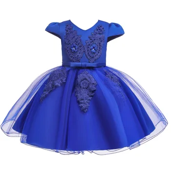 Otrok Čipke Elegantne Obleke Baby 1. Rojstni dan Princesa Lok Obleka za Malčke Cvet Dekleta Poroko Vezenje Tutu Obleke