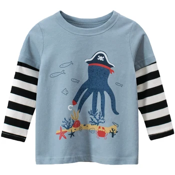 Otroška oblačila z Dolgimi rokavi Risanka T-shirt Bombaž 2020 Nove Jesensko Fantje Majica oblačila srčkan Baby dekleta obleke, 2-8Y