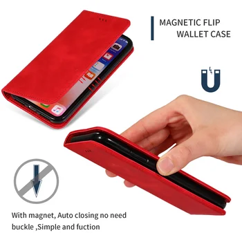 Magnetna Knjiga Zajema Flip Case za iPhone 11 Pro MAX Xr Xs Max X 8 8plus 7 6 6s Plus 11 se 2020 Usnje Kartico sim Denarnice Stojalo