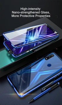 Magnetni Adsorpcije Primeru Za Huawei P Smart Ž Pro 2019 mobilnega Telefona Primeru Magnet kaljeno steklo ohišje Za Y9 Prime 2019 Pokrov