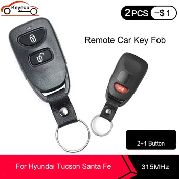 KEYECU 315MHz Zamenjava 2+1 3 Gumb Daljinskega upravljalnika Ključ za Daljinsko Avto Ključ Fob za Hyundai Tucson Santa Fe