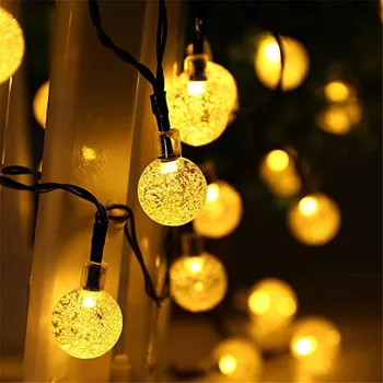 Solarna LED Kristalno Kroglo Niz Luči 10M Nepremočljiva Pravljice Luči Božič Poroko Garland Vrt, Travnik Drevo na Prostem Dekoracijo