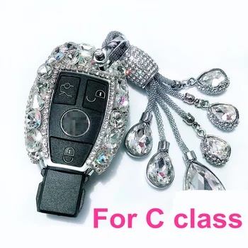 Avto Ključ Primeru Za Mercedes Benz C razred GLC260 B200 CLA200 GLA Auto Tipko Vrečko Kritje Zaščitnik Tipko Kristalno diamond avto styling