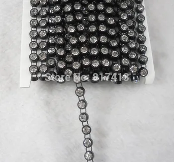 SS30 razred, jasno, kristalno steklo 6 mm Okrasnih plastičnih robni Trim black Nastavitev kostum aplicirano 10 Metrov