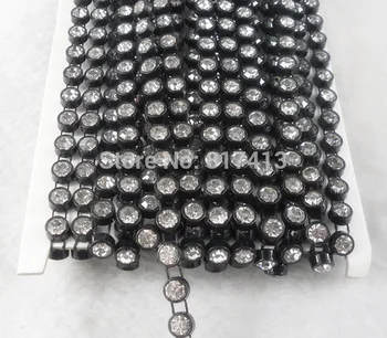 SS30 razred, jasno, kristalno steklo 6 mm Okrasnih plastičnih robni Trim black Nastavitev kostum aplicirano 10 Metrov