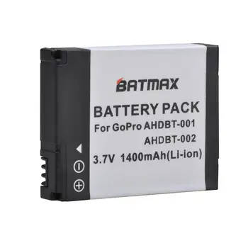 Batmax 1400mAh AHDBT-001 AHDBT-002 Baterije akku za GoPro HD Hero 1 2 Hero1 Hero2 Avtomobilizem Surf Prostem 960 1080P Edition