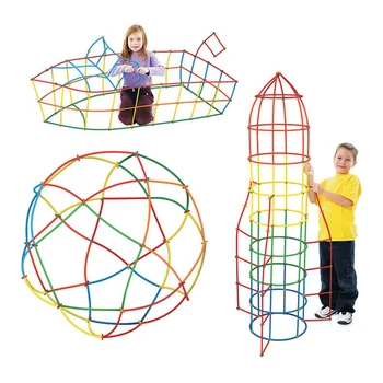 4D Slame Preplete Gradnje gradnikov Prostora Gradnje Slame Blokov, ki Povezujejo Bloki Predšolskih Otrok Igrače