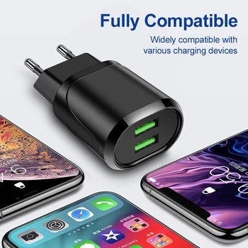 EU Plug Dvojno USB Hitro Adapter za polnilnik Mobilnega Telefona Polnilnik Naprave za Hitro Polnjenje Za iPhone, Samsung Xiaomi Huawei mate 40 pro