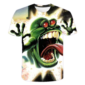 Poletje za Otroke Ghostbusters Film Poliester 3D Natisnjeni T-shirt Priložnostne Kratek Rokav T-shirt in Ghostbusters Fant T-shirt