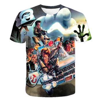 Poletje za Otroke Ghostbusters Film Poliester 3D Natisnjeni T-shirt Priložnostne Kratek Rokav T-shirt in Ghostbusters Fant T-shirt