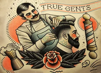Retro Frizerski salon Tetovaže Potiskane kraft papir, kraft Papir za Plakat Berber Shop Dekor Barber Orodja za Britje Las Salon Stenske Nalepke 30X42 CM