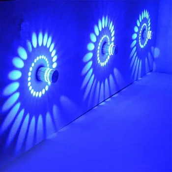 Spirala Luknjo Stenska Svetilka 3W LED Zatemniti Votlega Valja Svetlobo Daljinskega upravljalnika RGB Mini Luč Za KTV Igre Soba, Bar Dropshipping