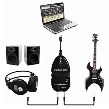 Kitara na USB Vmesnik za Povezavo Kabel Adapter za MAC/PC in Snemanje CD za Električno Kitaro, Bas Guitarra Dodatki
