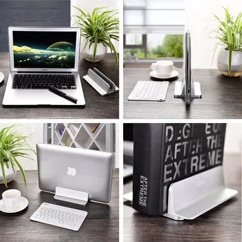Aluminij Navpično Laptop Stand Debeline Nastavljiv Namizni Prenosniki Imetnik Postavili prihranek Prostora Stojalo za MacBook Pro/Zrak
