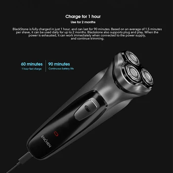YouPin ENCHEN Blackstone 3D Električni Brivnik Britev Za Moške Brado Hair Trimmer Trojno Rezila za Britje, Stroji USB Brado Brivnik