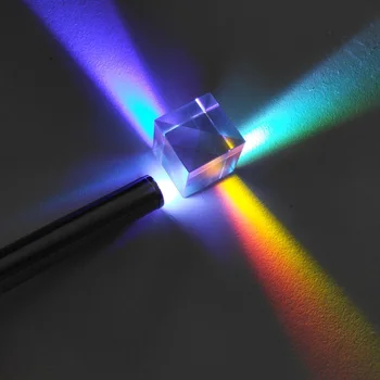 Kocka Optično Steklo, 28*28*28 mm Optična Prizma Mavrica Kocka Light Color Veliko Darilo za Otroke Znanost Eksperiment