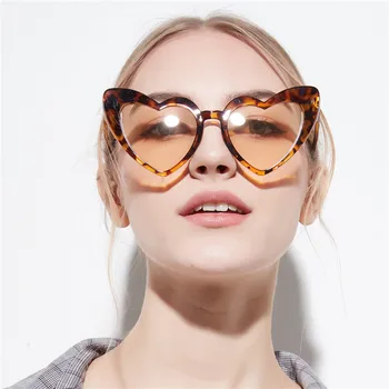 Srce Oblike, sončna Očala Ženske blagovne Znamke Oblikovalec Plastike Reflektivni sončna Očala UV400 Dekle sončna Očala Ženske Roza Prevelik sončna Očala