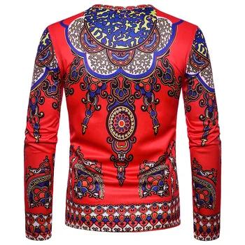 3D Tradicionalne Plemenske, Etnične Print Majica s kratkimi rokavi Moški 2020 povsem Novo Afriško Dashiki Tee Shirt Homme Slim Fit Dolg Rokav T-shirt Moški