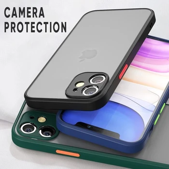 Zračna blazina proti Padcu Shockproof Polno Objektiv Zaščita Odbijača Telefon Primerih Za iPhone12 Pro Max Mat Prosojen Shockproof Zadnji Pokrovček