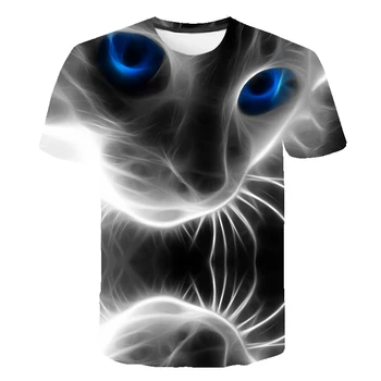 Srečen Mačka Moške Poletne T-Shirt 2019 Nove Priložnostne Kratek Rokav Moda Gibanja T-Shirt Srečen Mačka Vrhovi Moški Ženske Poletje Srečno Vrhovi