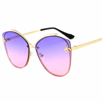 2020 blagovne Znamke retro moda kristalno sončna očala brez okvirjev pravokotne višji sončna Očala za Ženske, za moške gradient zlitine očala UV400