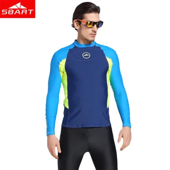 SBART Lycra 3XL Moških Wetsuits Majica Dolg Rokav Sun UV Zaščito, Plavanje, Surfanje, Potapljanje Kopalke, Plavanje, Vodni Športi, Potapljanje na vdih