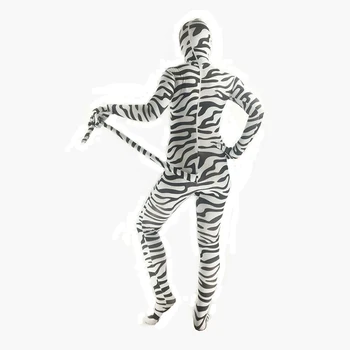 Odrasli Otroci Halloween Carnival Kostumi Živali Zebra Leopard Kostum Catsuit Jumpsuit Zentai Smešno Kostum Za Ženske, Moške Velika Velikost