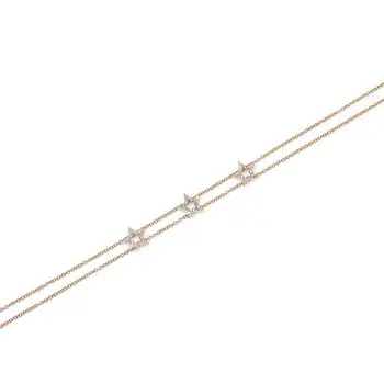 Božično darilo dvojno verigo cz star čar zapestnico za dekle ženske 925 sterling srebro fine srebrni nakit star design