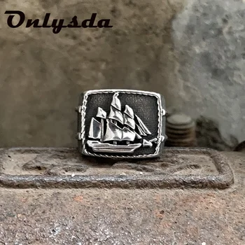Debelo gothic Letnik jadrnico zaročni prstan iz Nerjavečega jekla Viking Amulet Obroči Nordijska Nakit anillos mujer Darilo OSR508