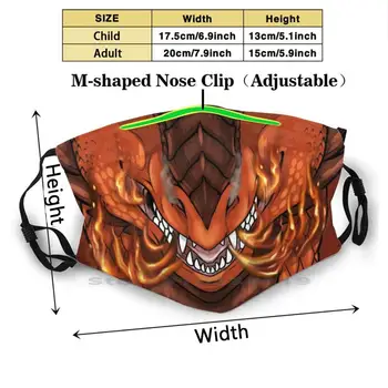 Fire Dragon Masko Usta Design Proti Prahu Filter Stroj Masko Otroci Red Fire Dragon Plameni