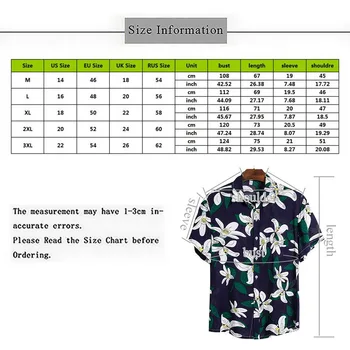 MONERFFI 2020 Poletje Moških Priložnostne Srajce Moda Hawaiian Natisnjeni Kratek rokav Počitnice na Plaži Cvetlični Ulične Camisa Masculina