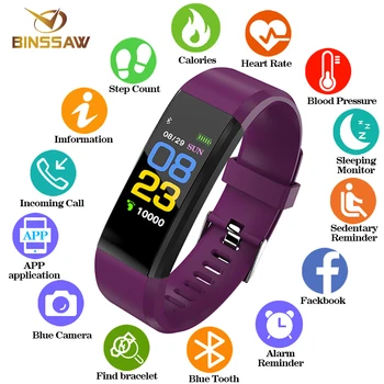 BINSSAW Watch Žensk, Moških, Otrok Moda Smart Monitor Srčnega utripa, Krvnega Tlaka, Fitnes Tracker Smartwatch Ure za ios android